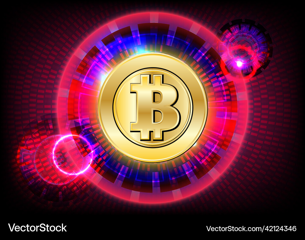 Technical graph of bitcoin in futuristic concept Vector Image