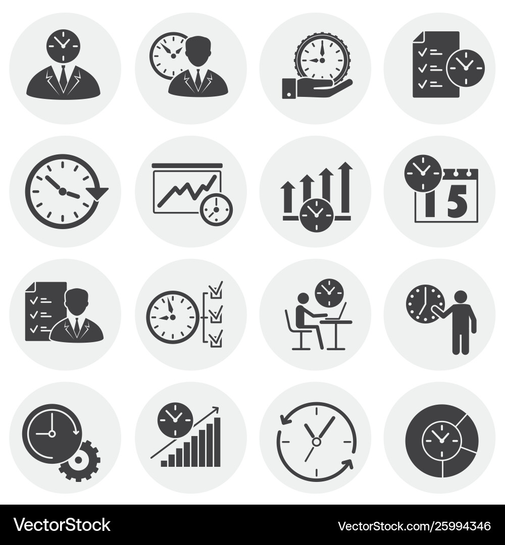 Time management related icons set on background Time management related icons set on background vector image