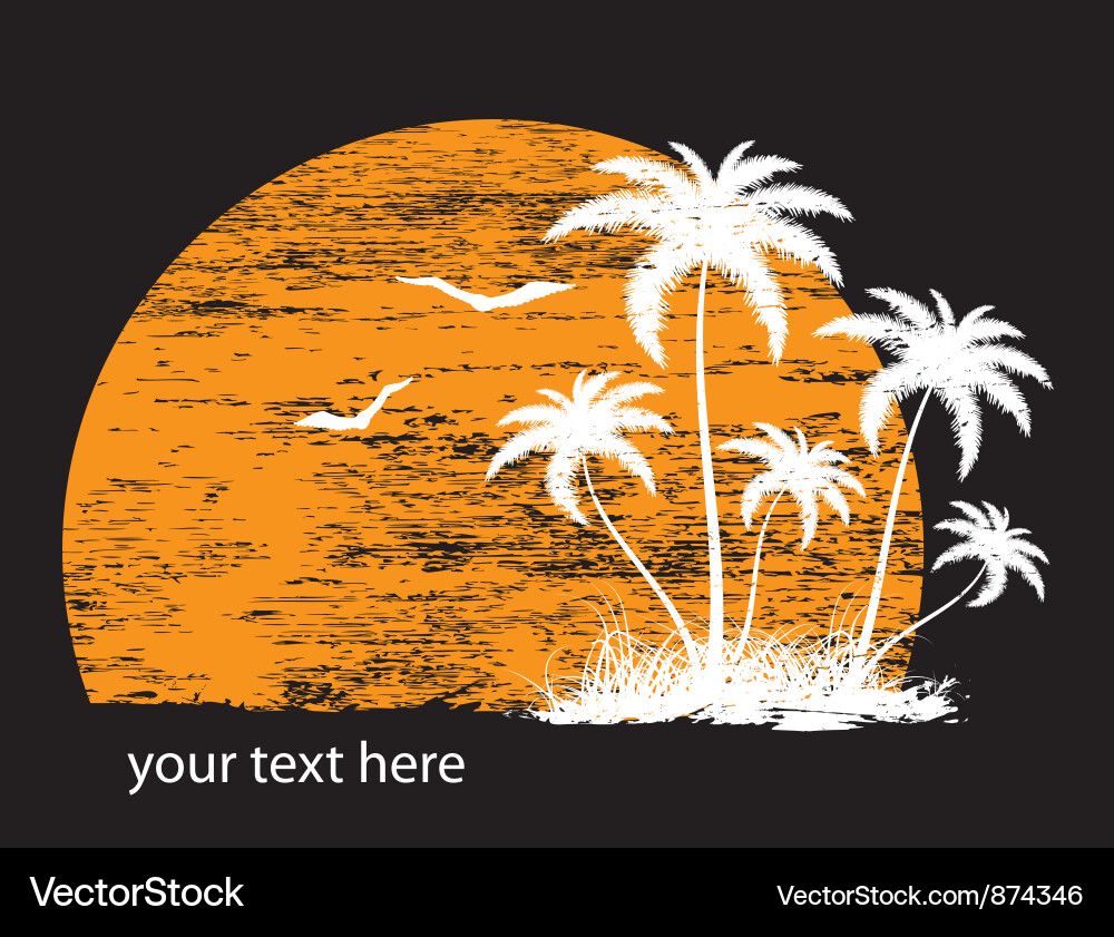 Tropical Summer Grunge Background Vector Image