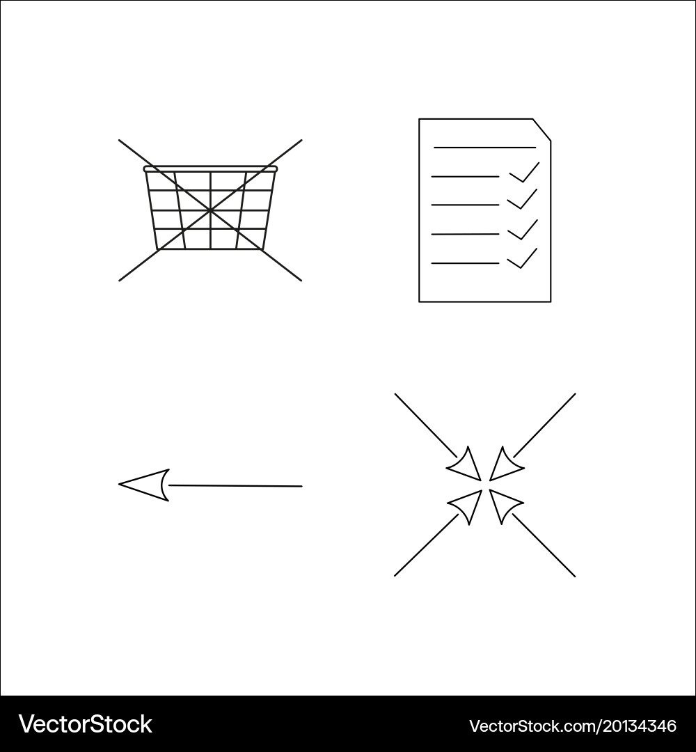 Web simple linear icon setsimple outline icons vector image