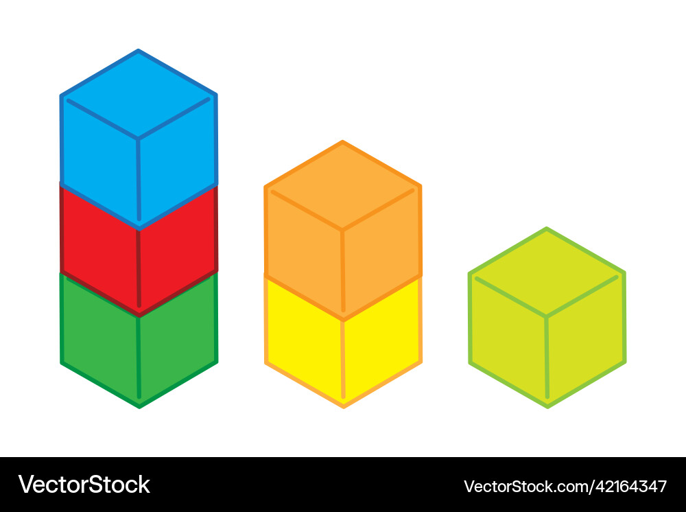 3d with colored cubes design element 3d with colored cubes design element vector image