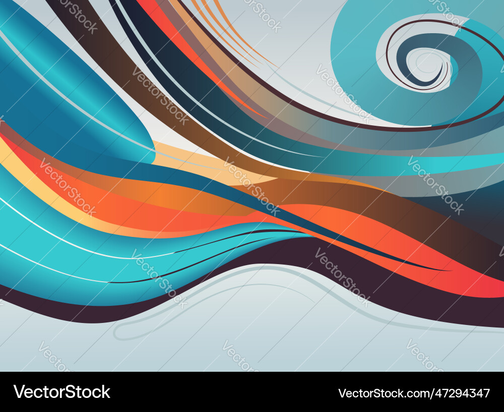 Abstract background with waves and curls of blue Vector Image