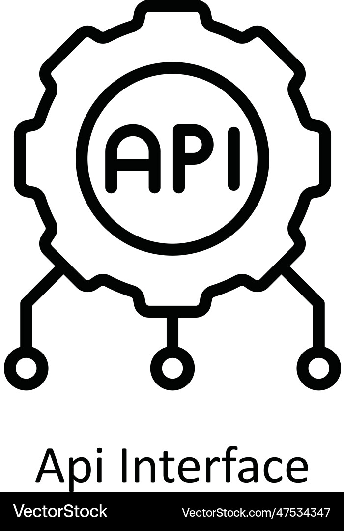 Api interface outline icon design vector image