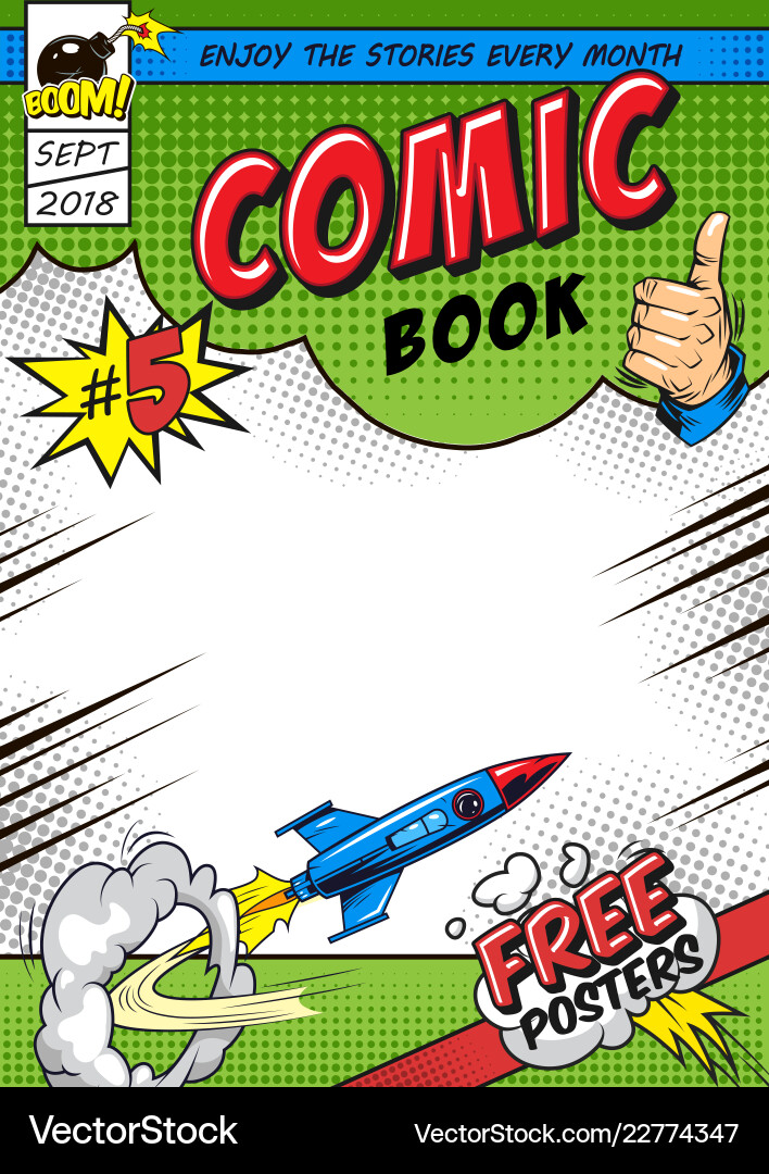 Dynamic Comic Book Cover Vector Image