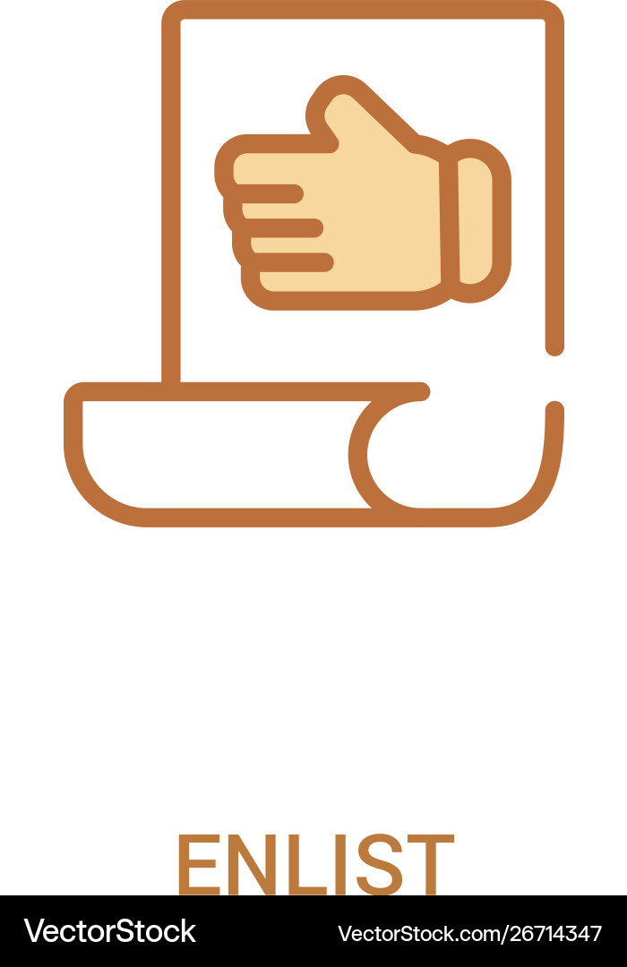 Enlist concept 2 colored icon simple line element Enlist concept 2 colored icon simple line element vector image