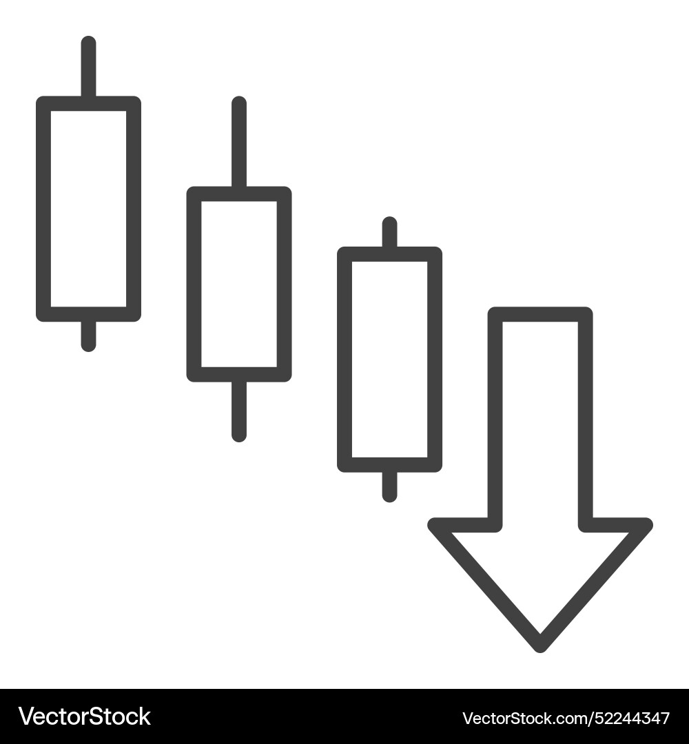 Lower highs and lower lows trading thin line icon Vector Image