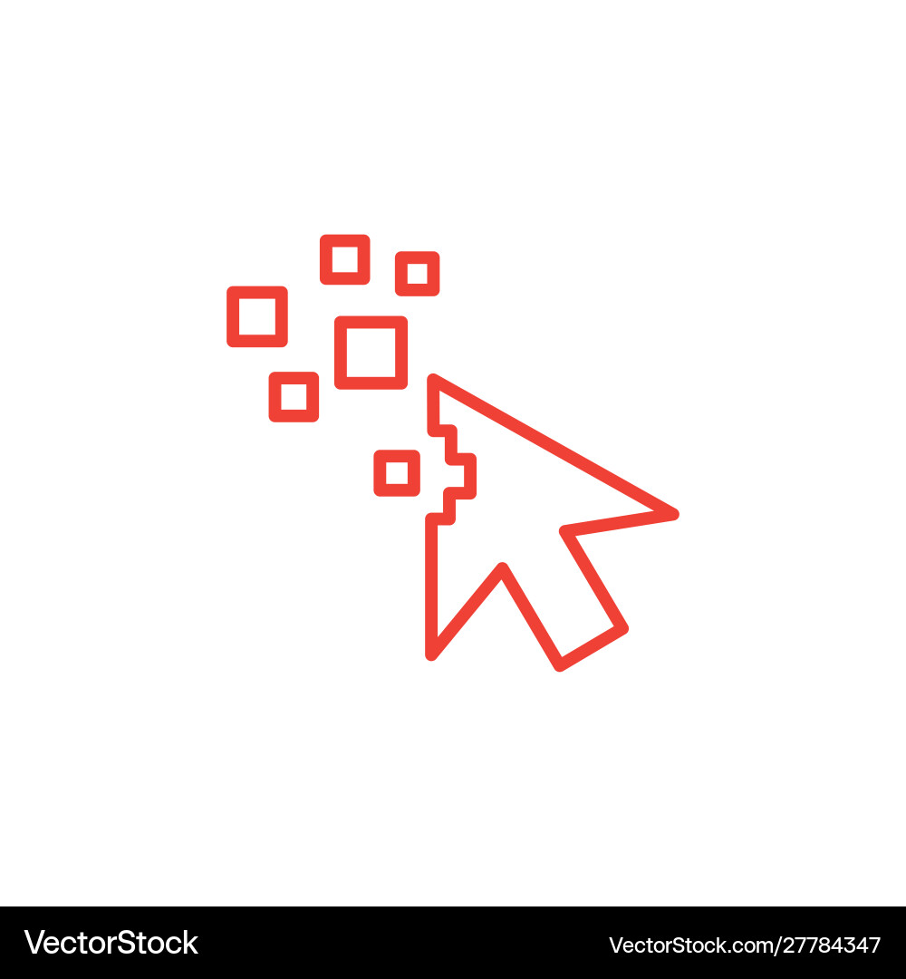 Mouse cursor line red icon on white background Mouse cursor line red icon on white background vector image