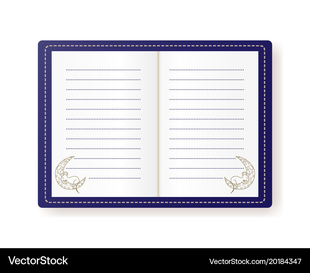 Notebook with the sleeping mouse vector image