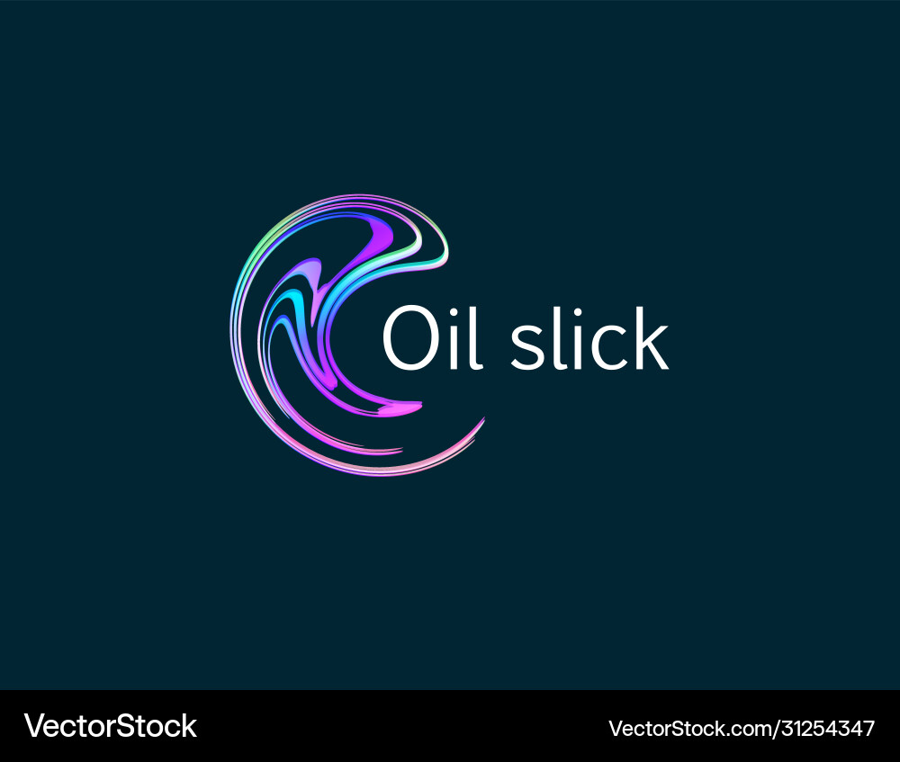Oil Spill Logo - Dark Splash Vector Image