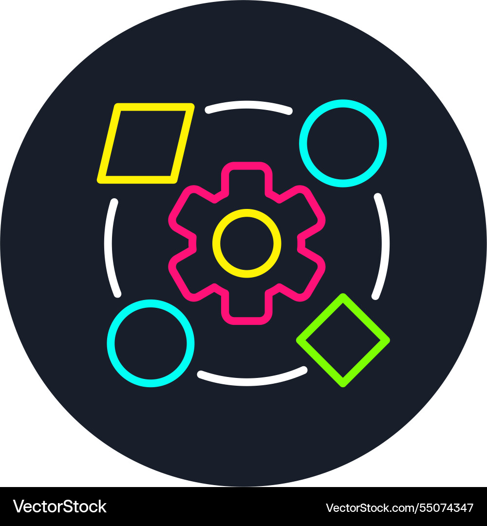 Process line multi color icon Vector Image