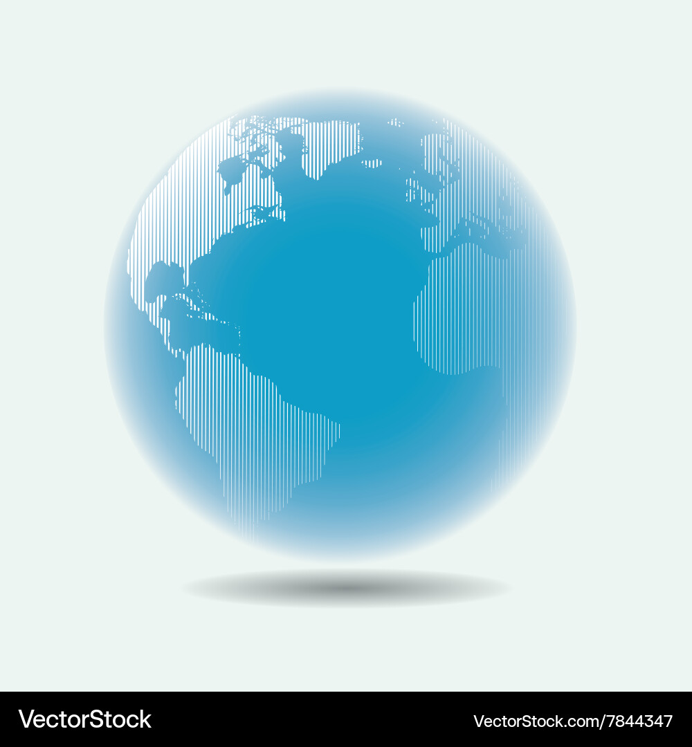 Raster linear globe with blur effect Vector Image