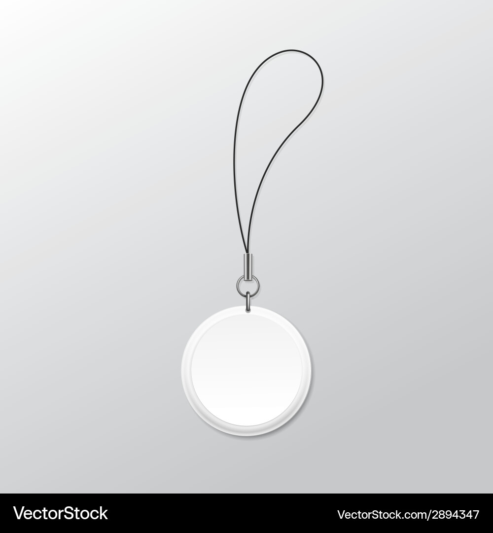 Round Keychain with Ring and String vector image