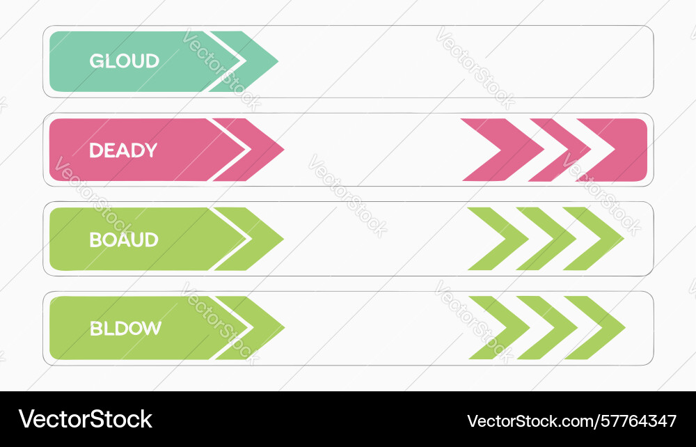 Set of modern horizontal button elements design vector image