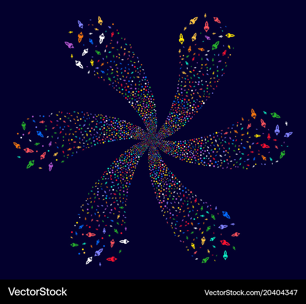 Space rocket launch curl stream vector image