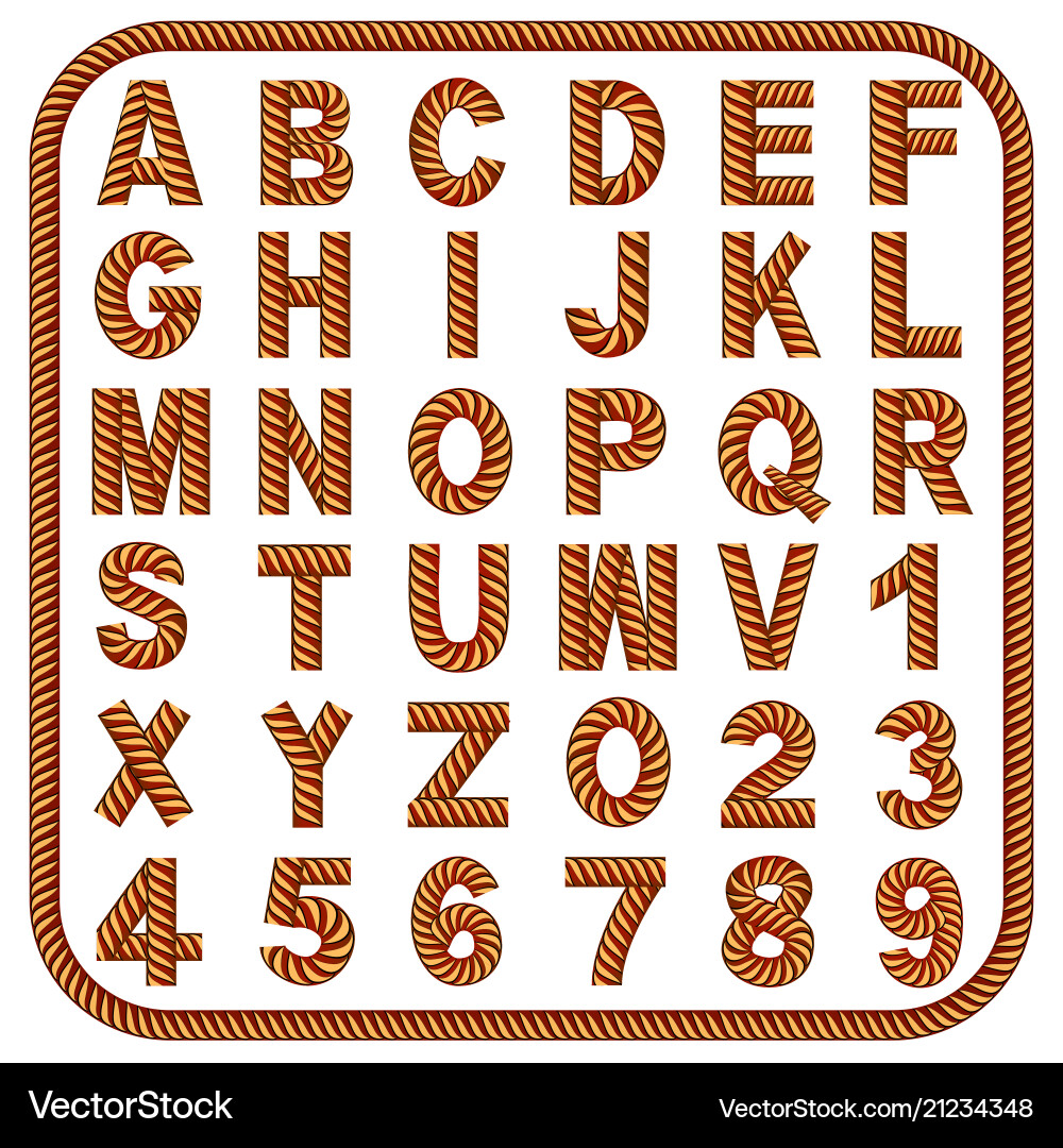 A twisted rope font in the frame vector image