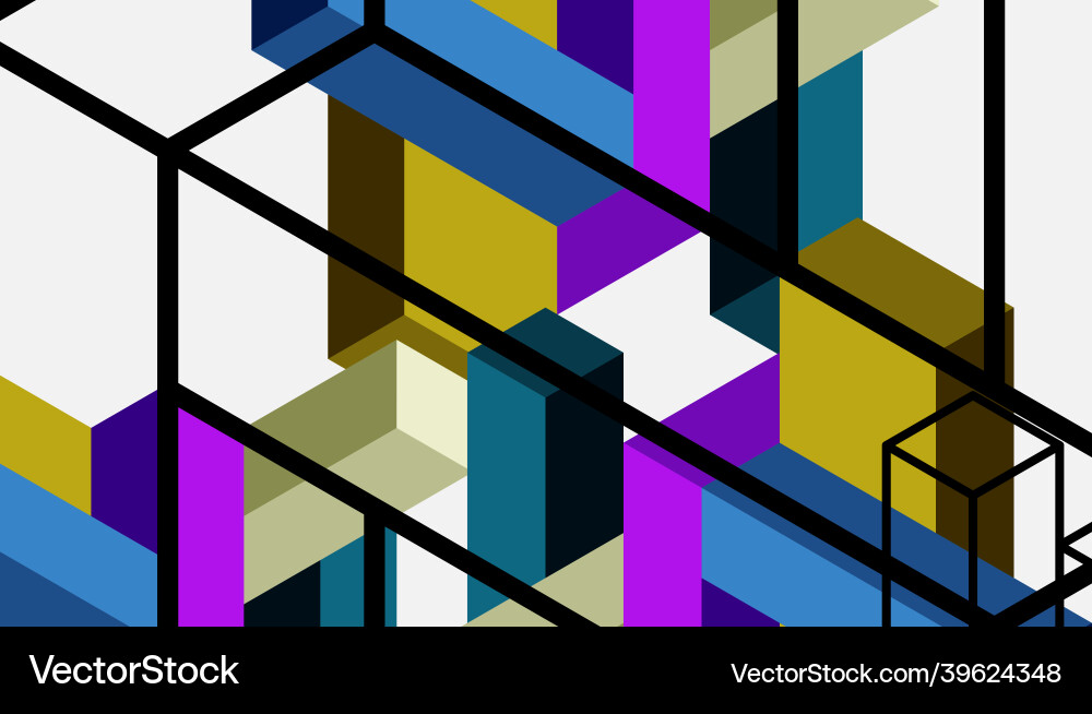 Abstract background 3d cubes cubic elements Abstract background 3d cubes cubic elements vector image
