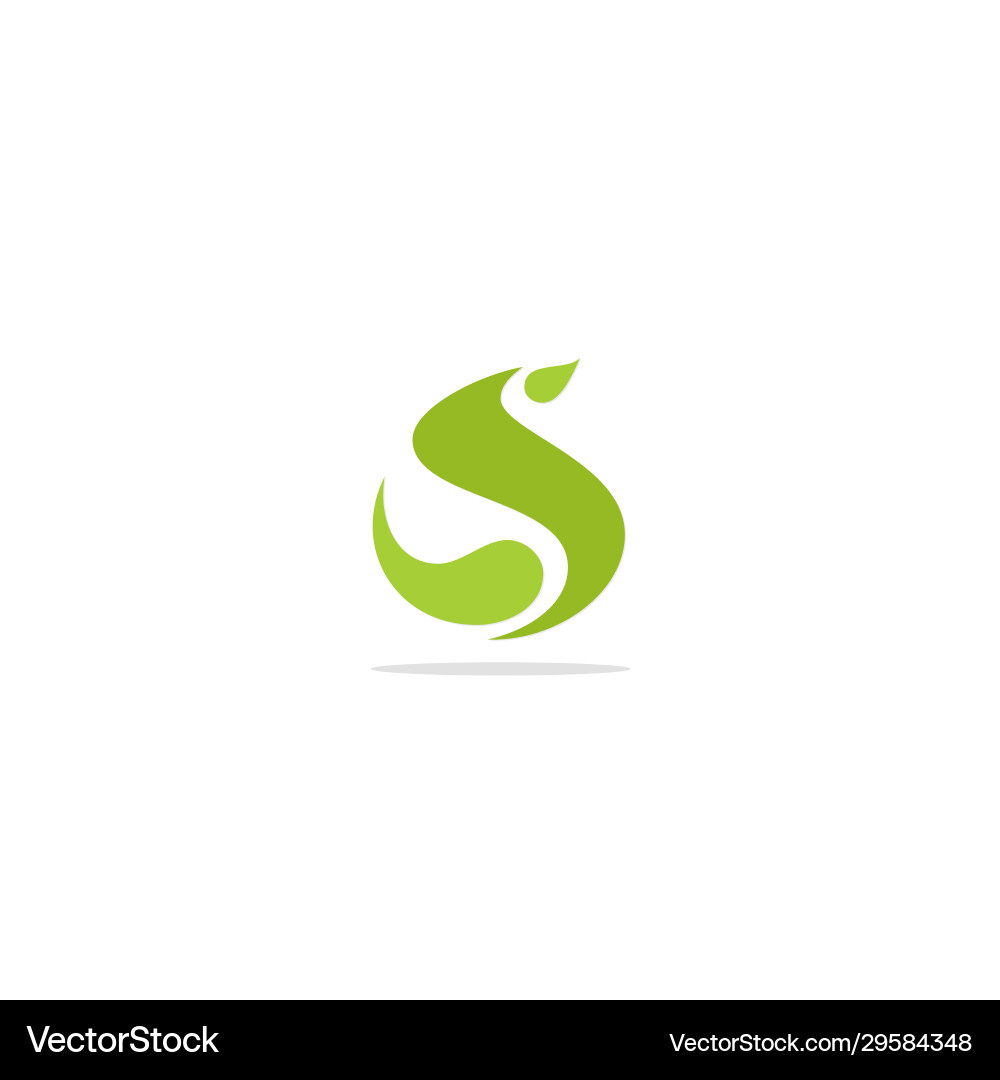 Abstract s green leaf logo Royalty Free Vector Image