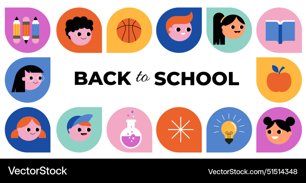 Back to school concept banner Back to school concept banner vector image