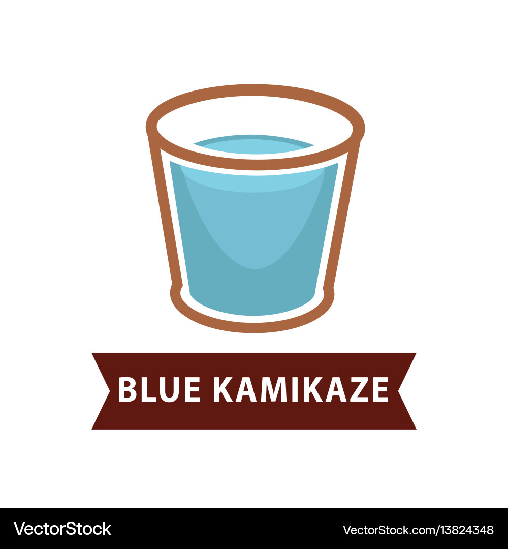 Blue kamikaze of long drinks in old fashion goblet Blue kamikaze of long drinks in old fashion goblet vector image