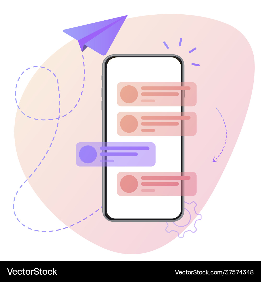 Chat interface application with dialogue sms Chat interface application with dialogue sms vector image
