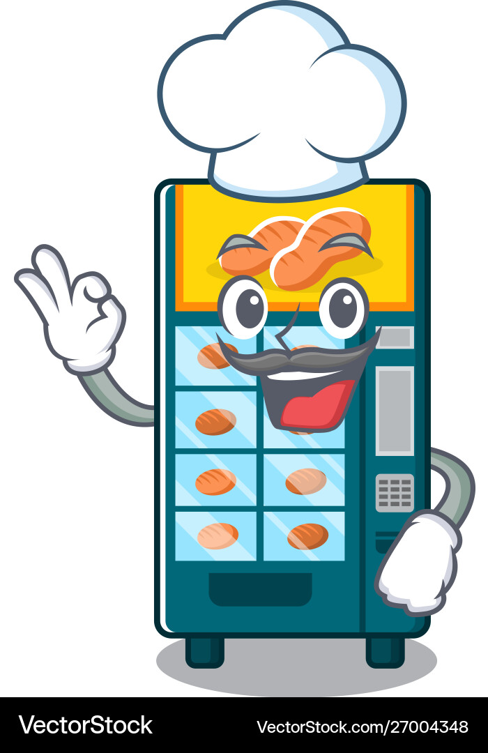 Chef bakery vending machine in character shape Vector Image