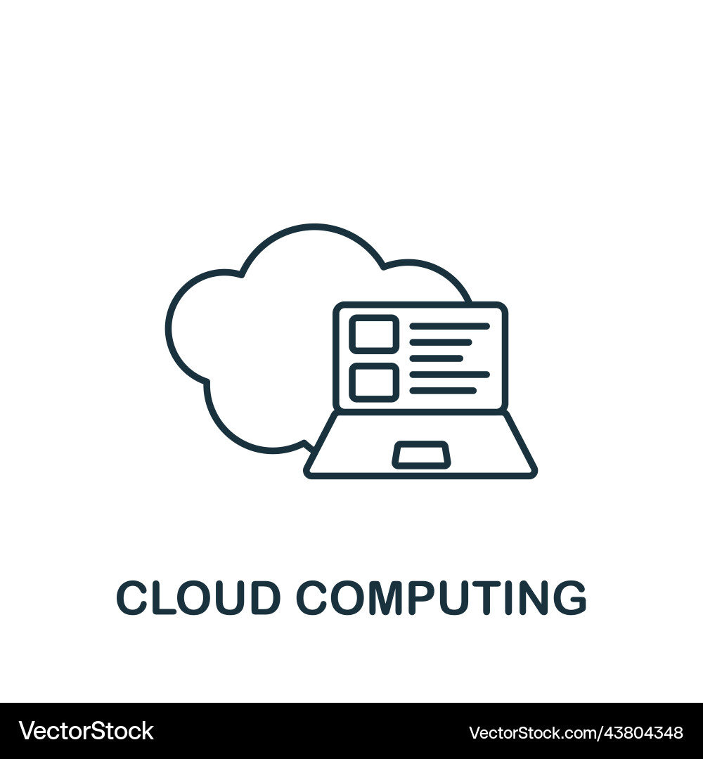 Cloud computing icon line simple Cloud computing icon line simple Vector Image