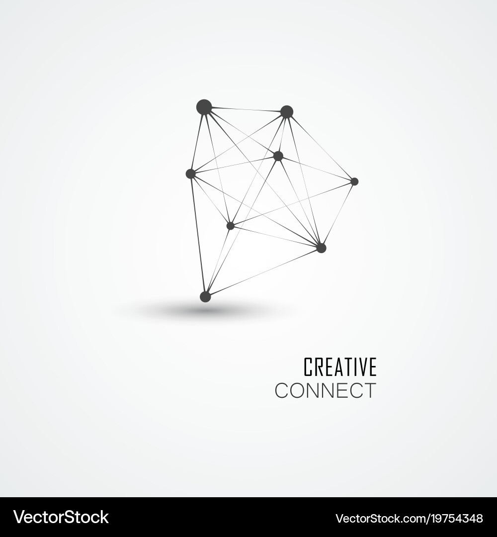 Connect network background with dots and lines vector image