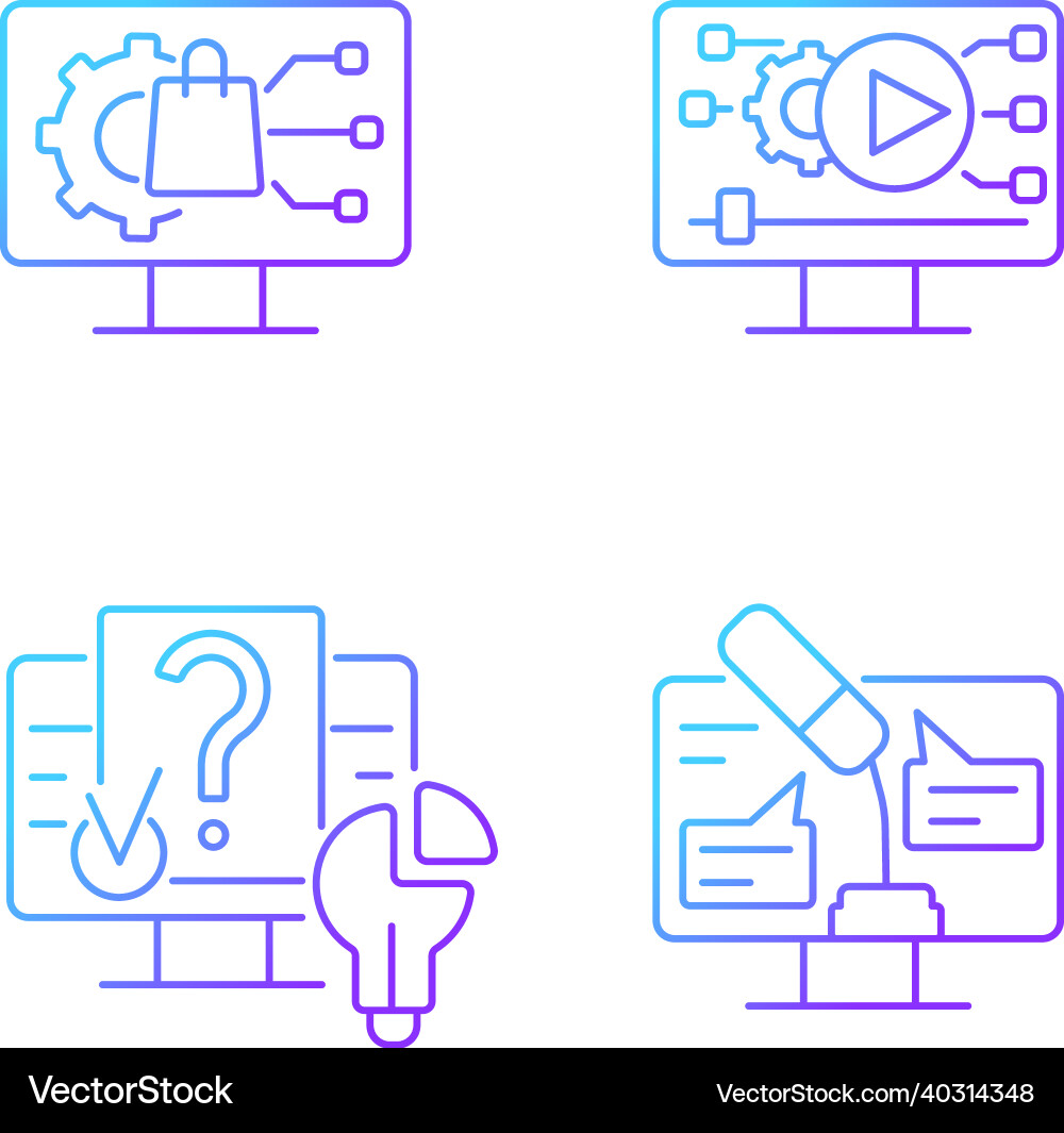 Engaging with digital technology gradient linear Engaging with digital technology gradient linear Vector Image