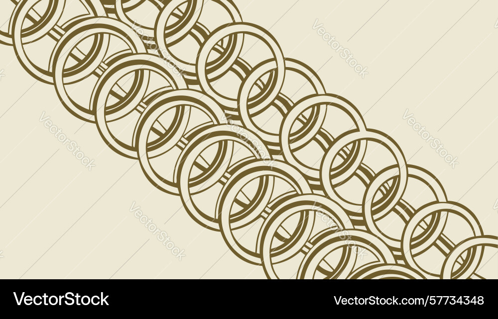 Golden interlocking rings pattern abstract vector image