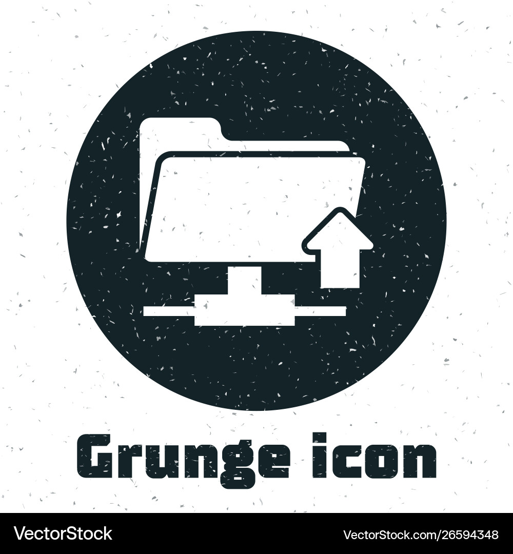 Grunge ftp folder upload icon isolated on white Grunge ftp folder upload icon isolated on white vector image