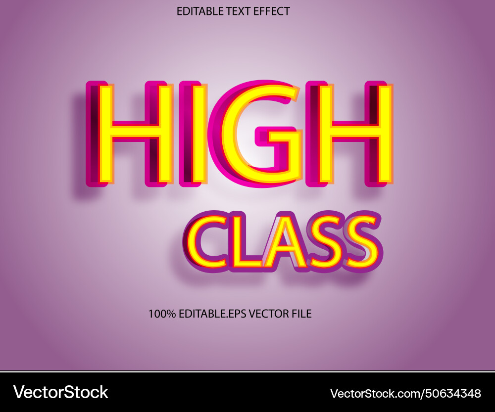 High class editable text effect emboss gradient High class editable text effect emboss gradient vector image