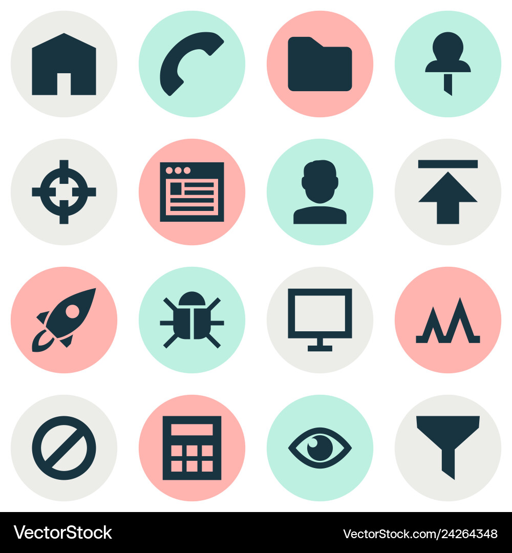Interface icons set with house activity target Interface icons set with house activity target vector image