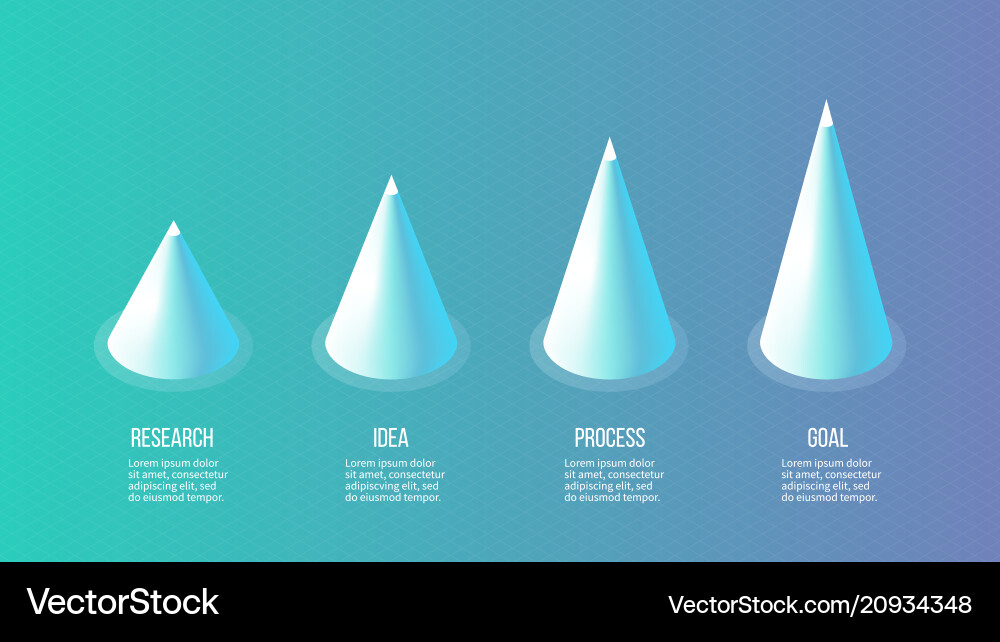 Isometric infographics bar chart graph with 4 Isometric infographics bar chart graph with 4 vector image