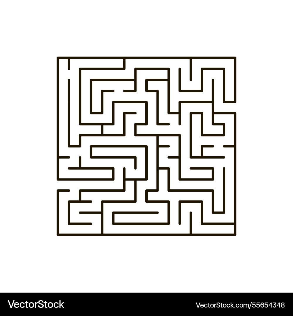 Maze game exploration and strategy square riddle Maze game exploration and strategy square riddle vector image