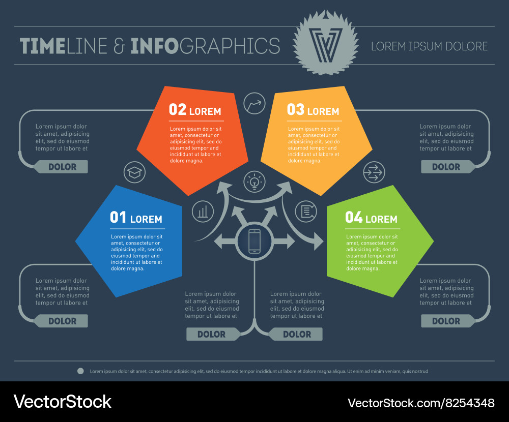 Part of the report with logo and icons set Vector Image