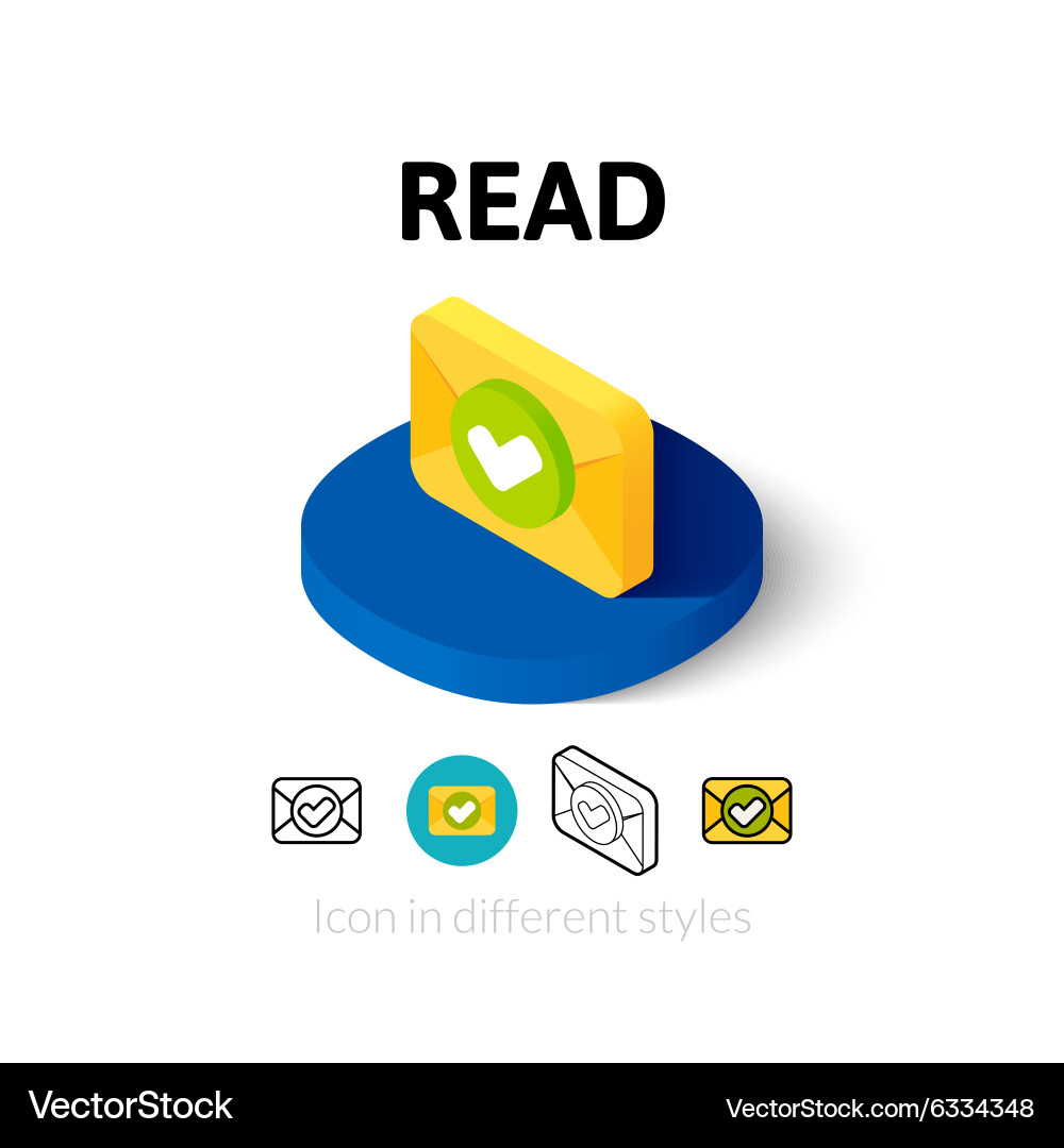 Read icon in different style vector image