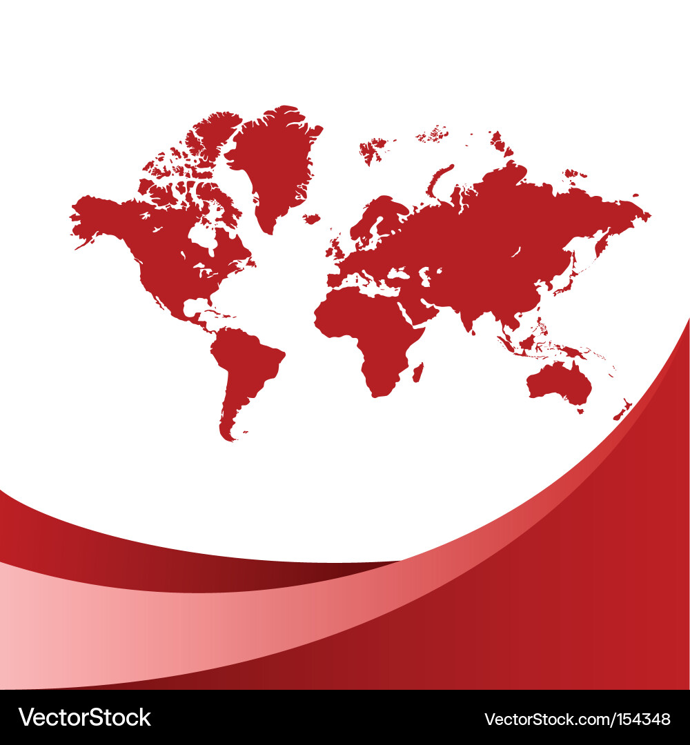 Red World Map Background vector image