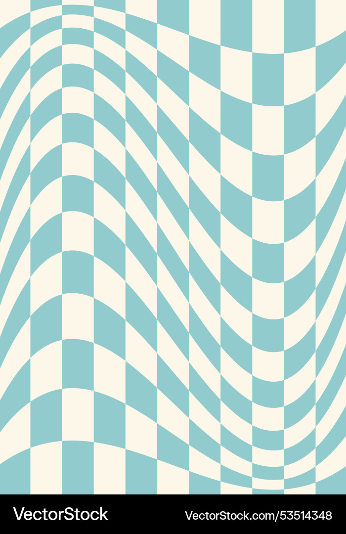 Retro checkered background with distorted squares vector image