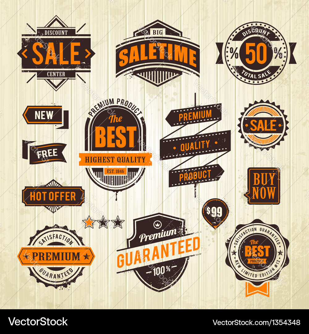 Retro Grunge Sale Emblems vector image