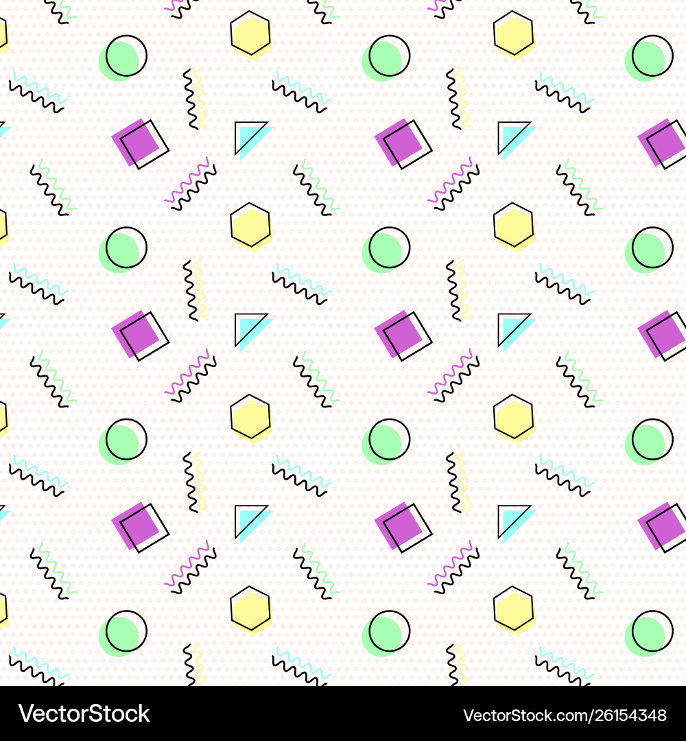 Retro Memphis Pattern Background Vector Image