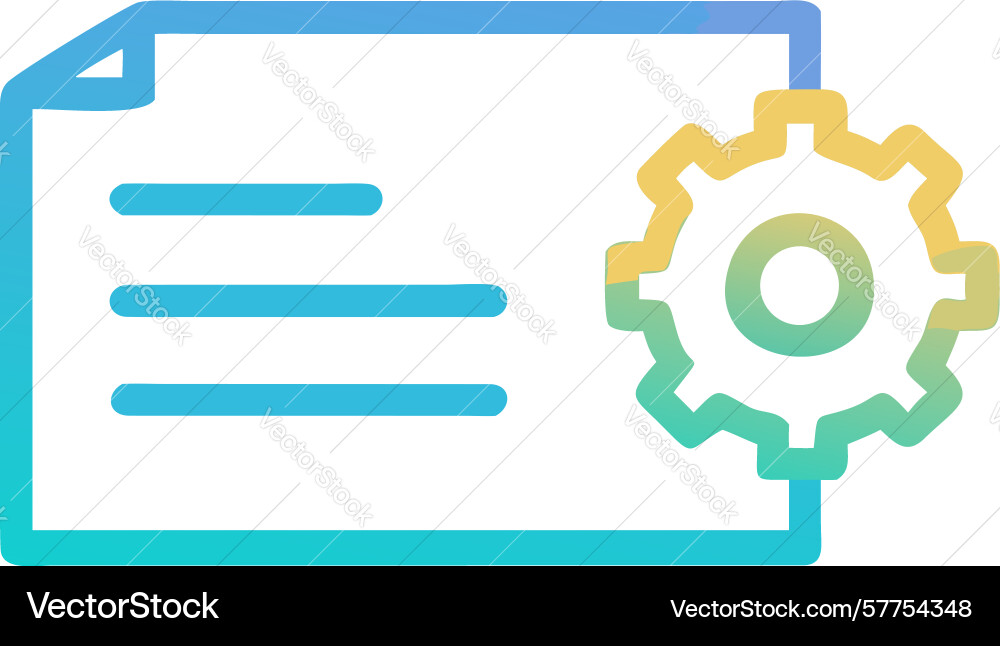 Settings document icon configuration system vector image