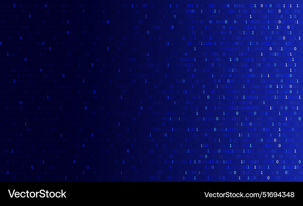 Technology blue binary digital data software Technology blue binary digital data software vector image