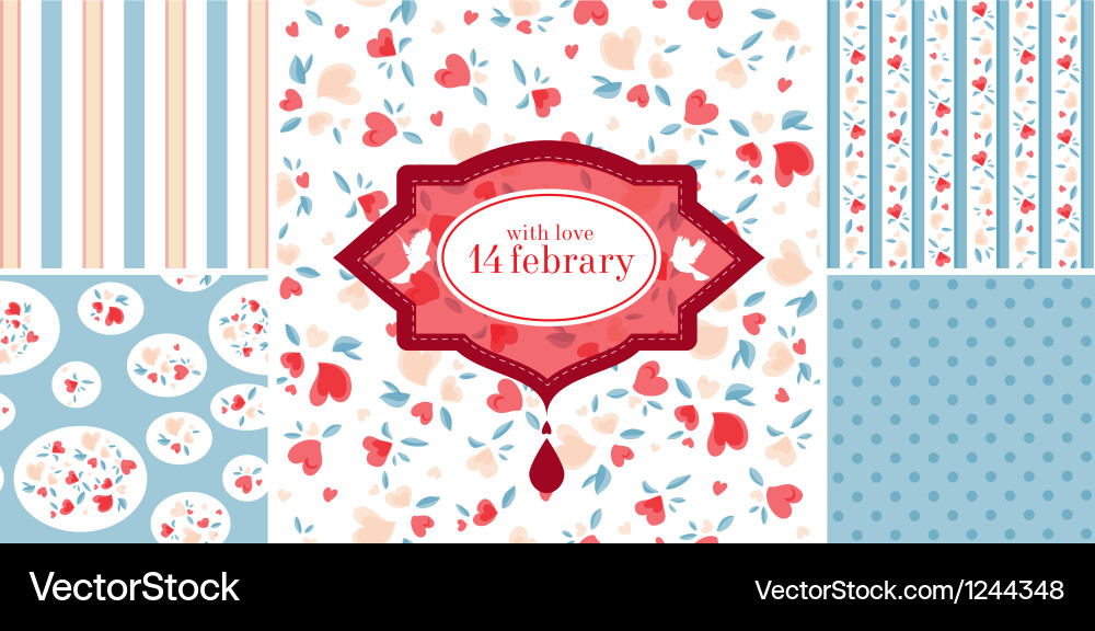 Valentines patterns vector image