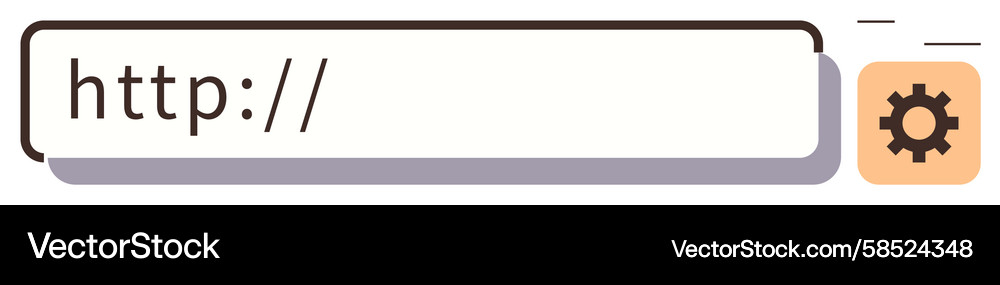Web Address Bar with Settings Vector Image
