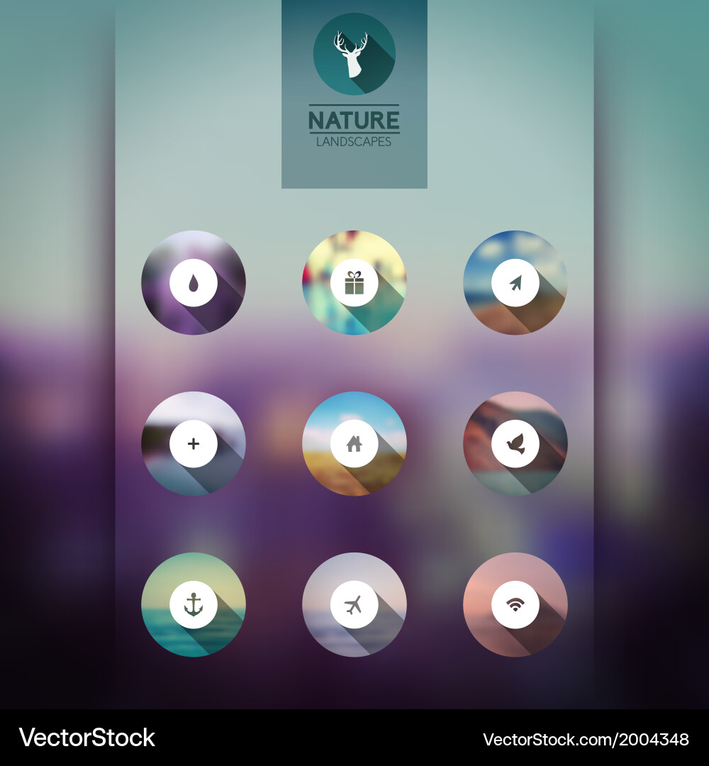 Web and mobile interface template icons blurred vector image