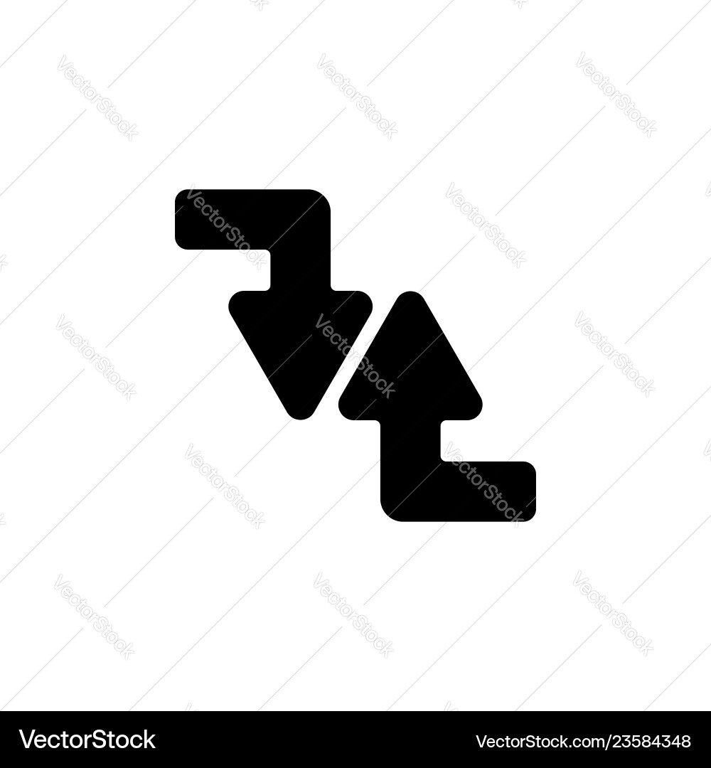 Web line icon arrows right-down and left-up Web line icon arrows right-down and left-up vector image
