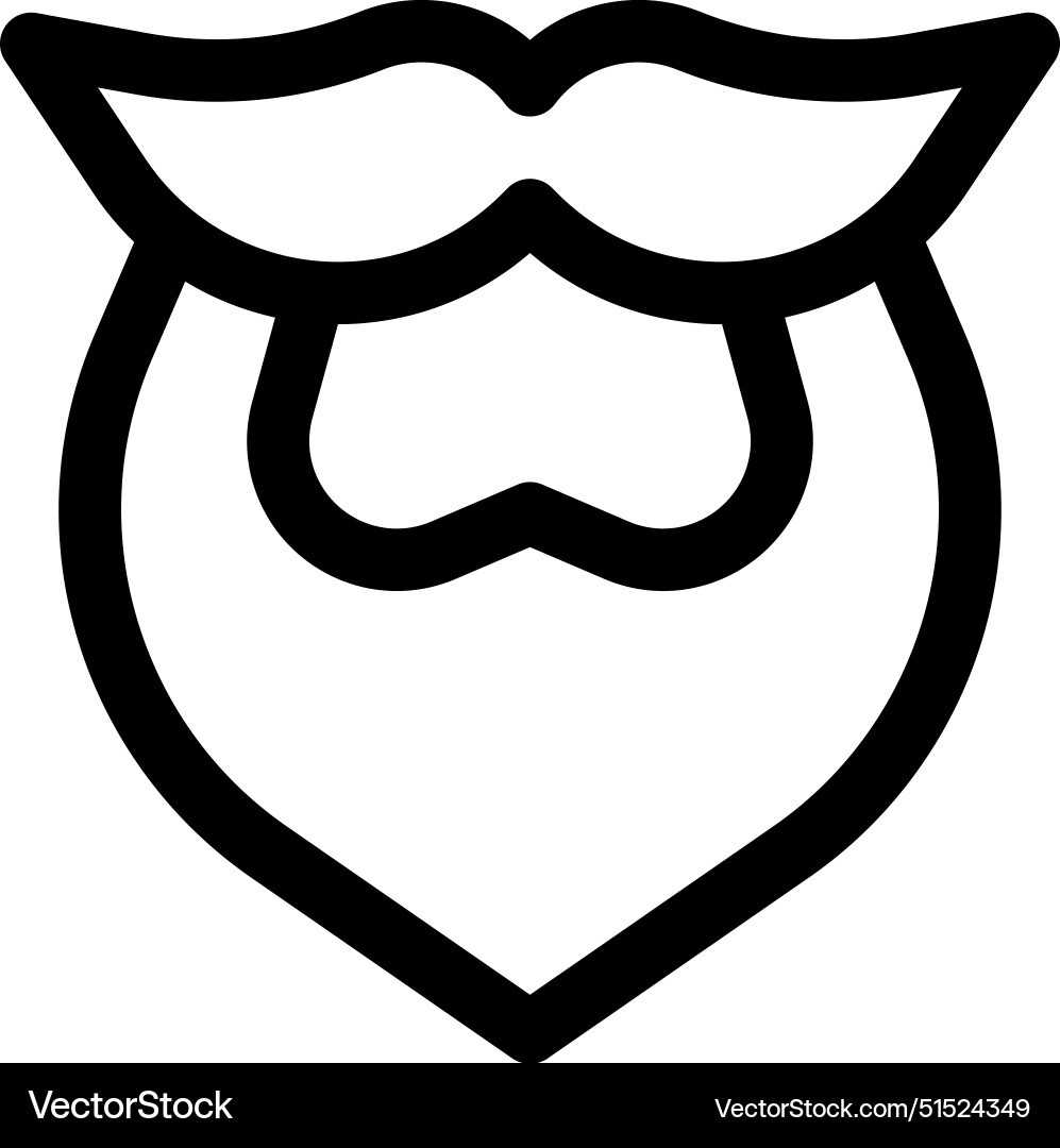 Beard icon thin linear style design isolated Beard icon thin linear style design isolated vector image