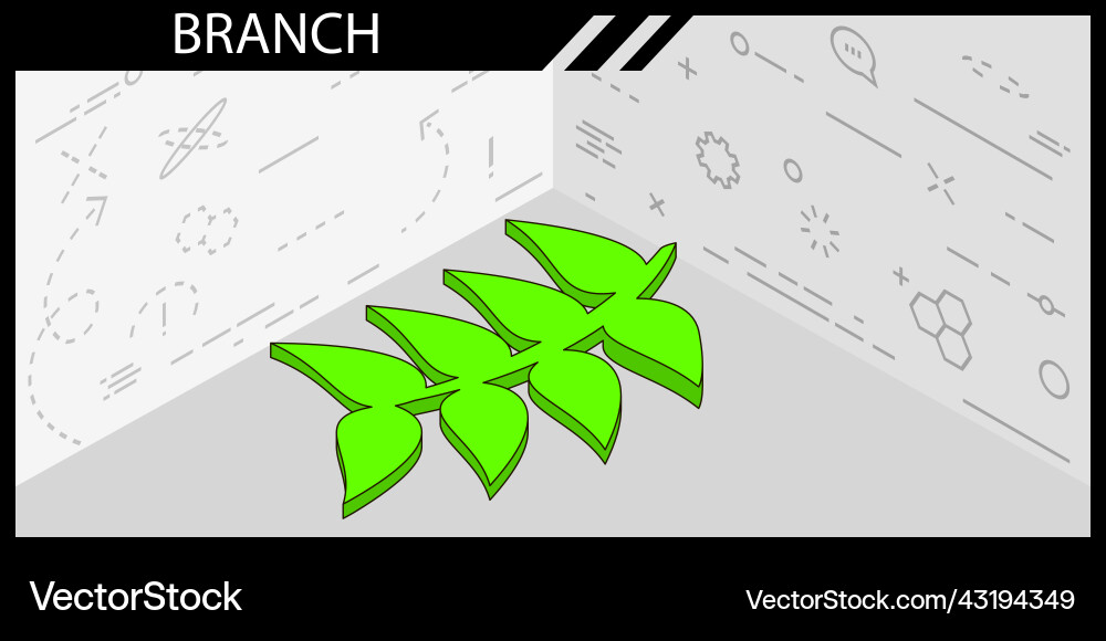 Branch isometric design icon web 3d colorful Branch isometric design icon web 3d colorful vector image