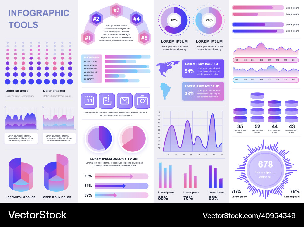 Bundle infographic ui ux kit elements Bundle infographic ui ux kit elements vector image