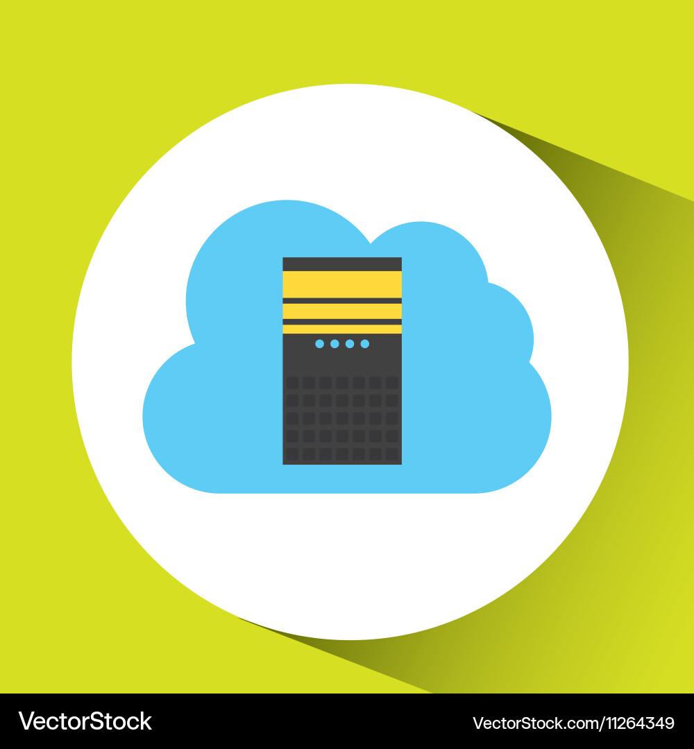 Cloud technology tower cpu connected design vector image